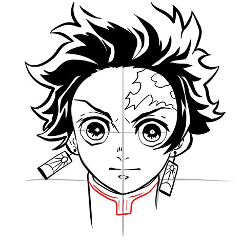 tanjiro para dibujar|how to draw tanjiro's hair.